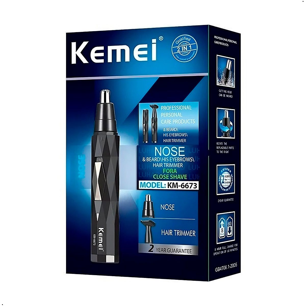 KEMEI - Cortadora Recargable de Vello Nasal Kemei 2 en 1 KM-6673