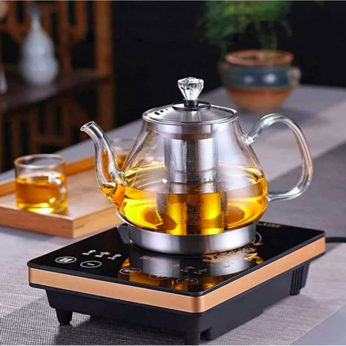 GENERICO - TETERA PARA INFUSIONES DE VIDRIO 1 LITRO