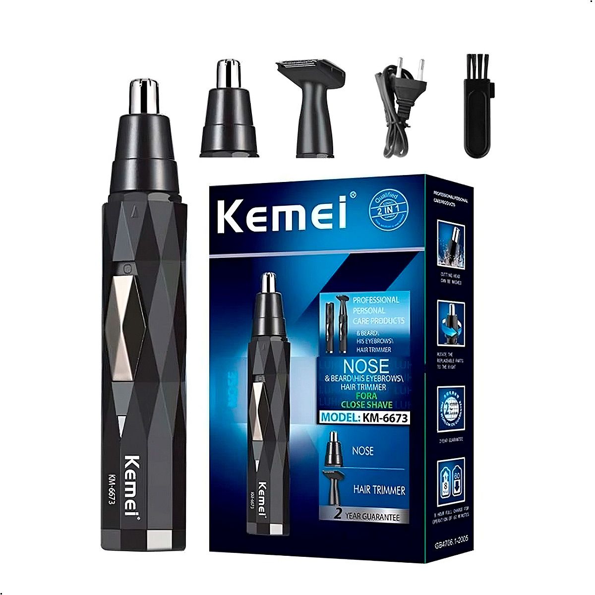 KEMEI - Cortadora Recargable de Vello Nasal Kemei 2 en 1 KM-6673