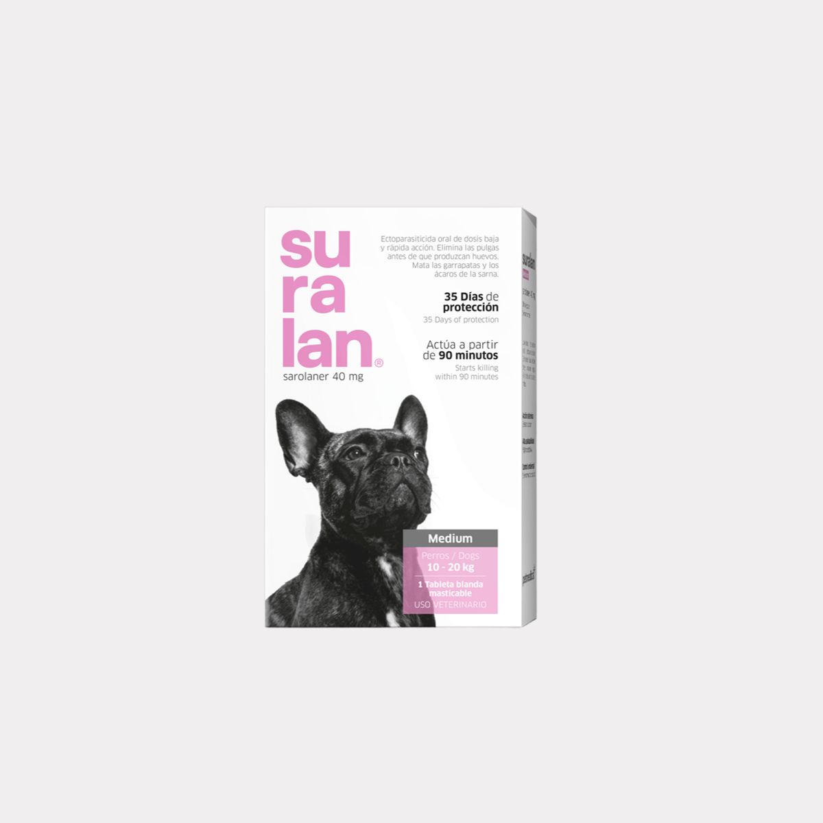 SURALAN - ANTIPULGAS PARA PERROS SURALAN MEDIUM 10 A 20 KG X 1 TAB