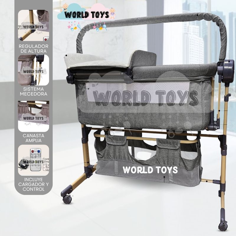 BABY - Cuna Colecho Mecedora «EMBY» de Lujo Gray