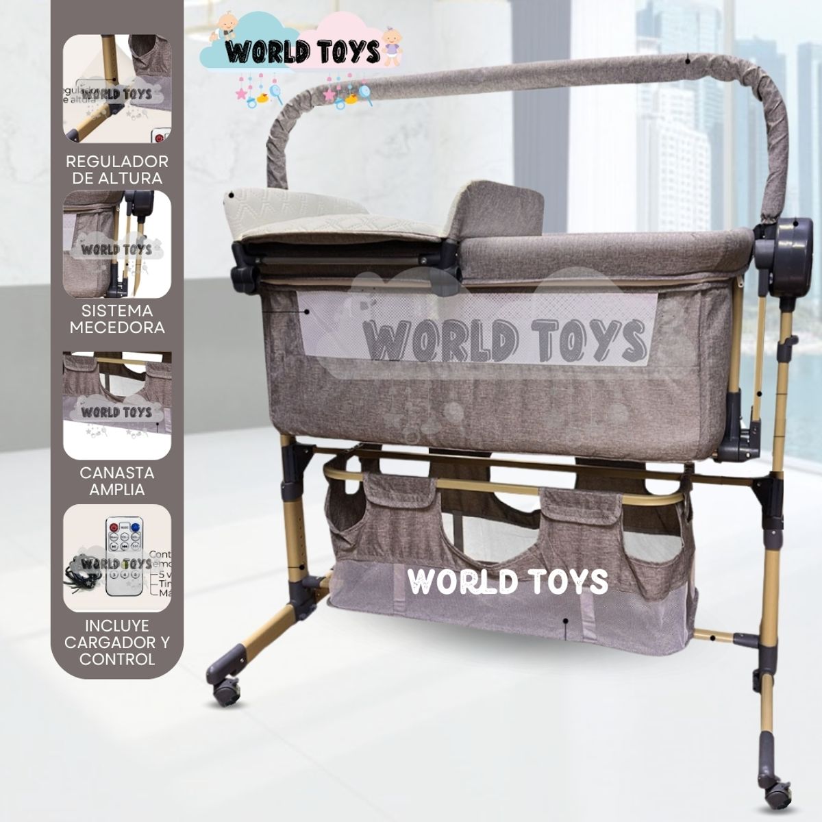 BABY - Cuna Colecho Mecedora «EMBY» de Lujo Coffee