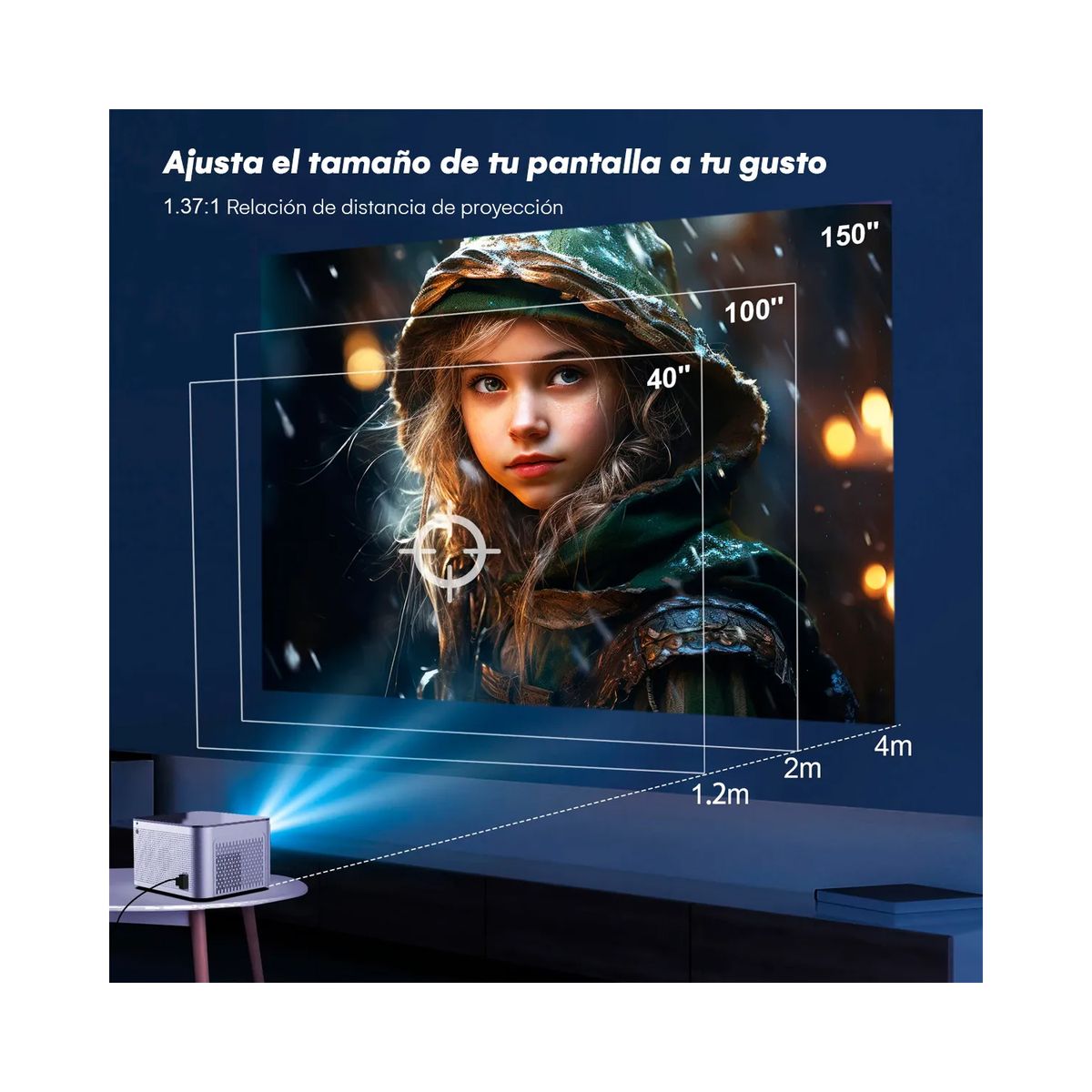 MAGCUBIC - Proyector Portatil Led MagCubic Hy350 Silver Full Hd 1080p