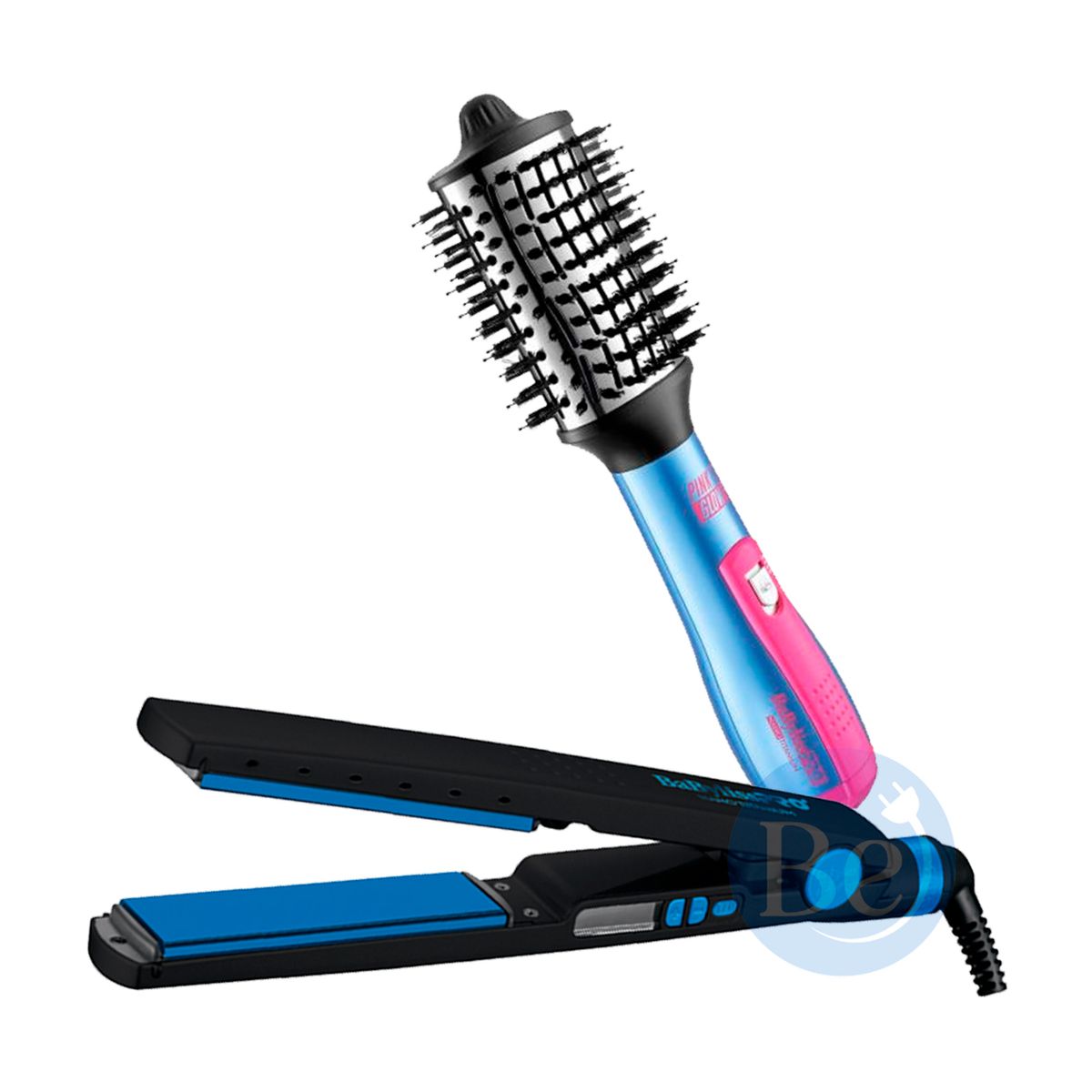BABYLISS PRO - Combo BabylissPRO Alisadora BNTMB4091TPE y Cepillo Eléctrico de 72mm