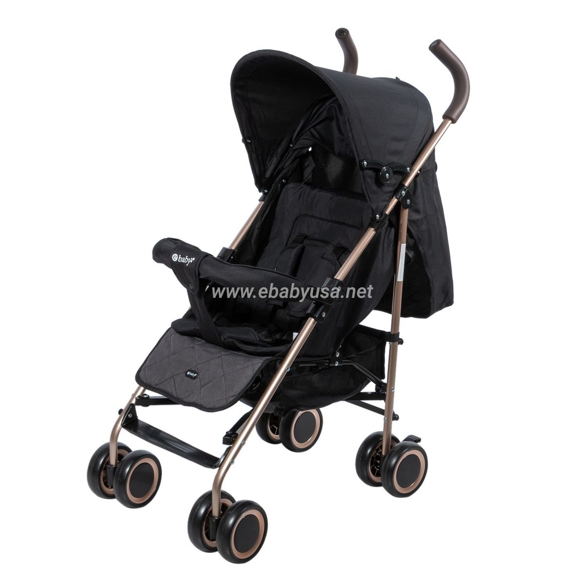 EBABY - Coche bastón doble acolchado para Bebe Travis Negro 214-4
