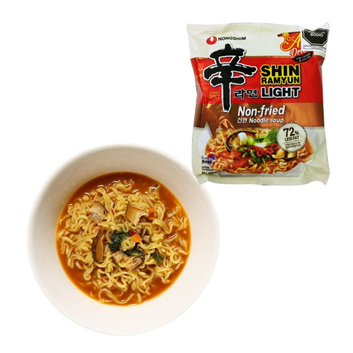 GENERICO - Fideos Ramen Light Sabor Picante No Frito 97gr Nong Shim
