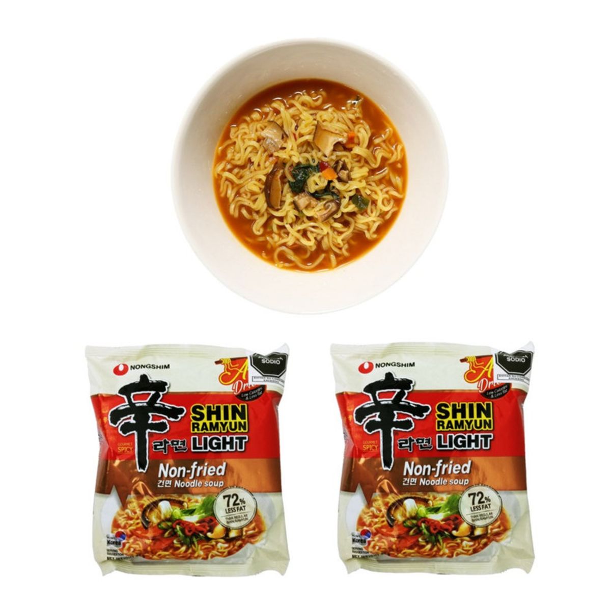 GENERICO - Pack 2u Fideos Ramen Light Sabor Picante No Frito 97gr