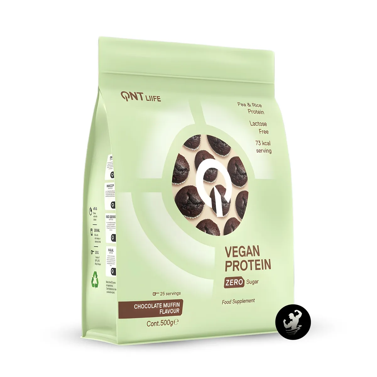 QNT - Proteína Vegana QNT 500 gramos - Chocolate Muffin