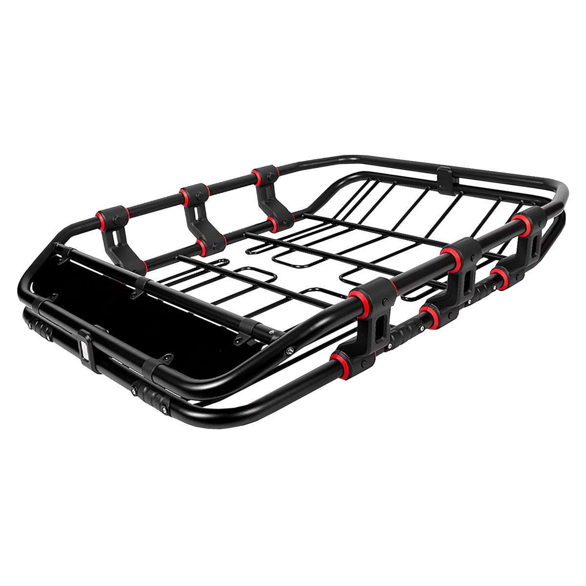 GENERICO - PARRILLA ACERO 140CM NEGRO CON DETALLES ROJOS