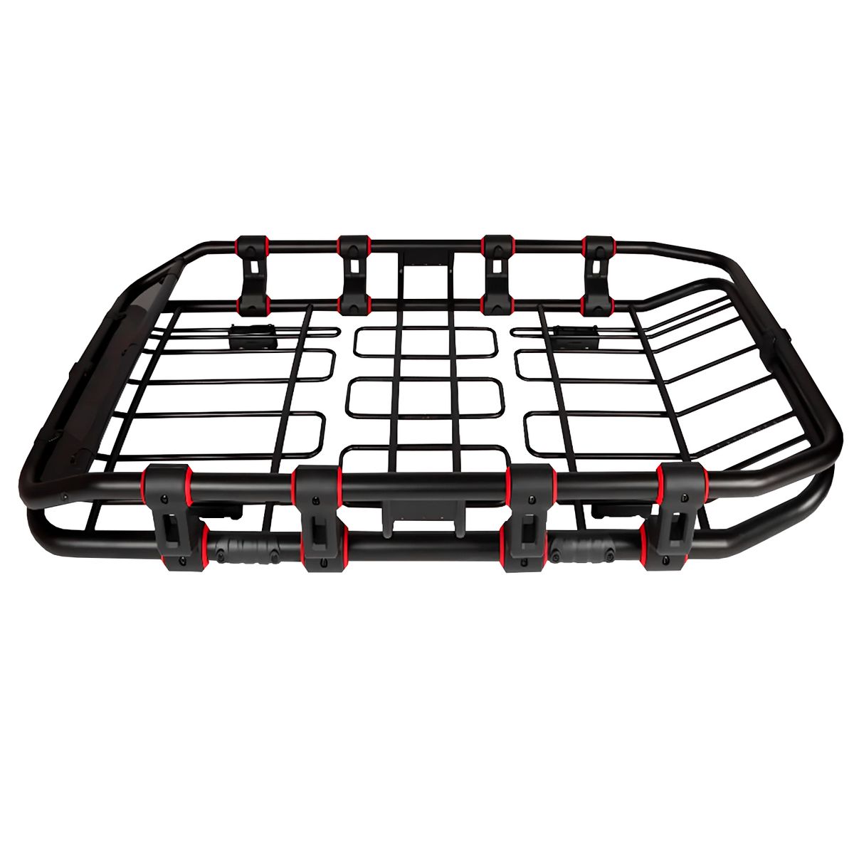 GENERICO - PARRILLA ACERO 140CM NEGRO CON DETALLES ROJOS