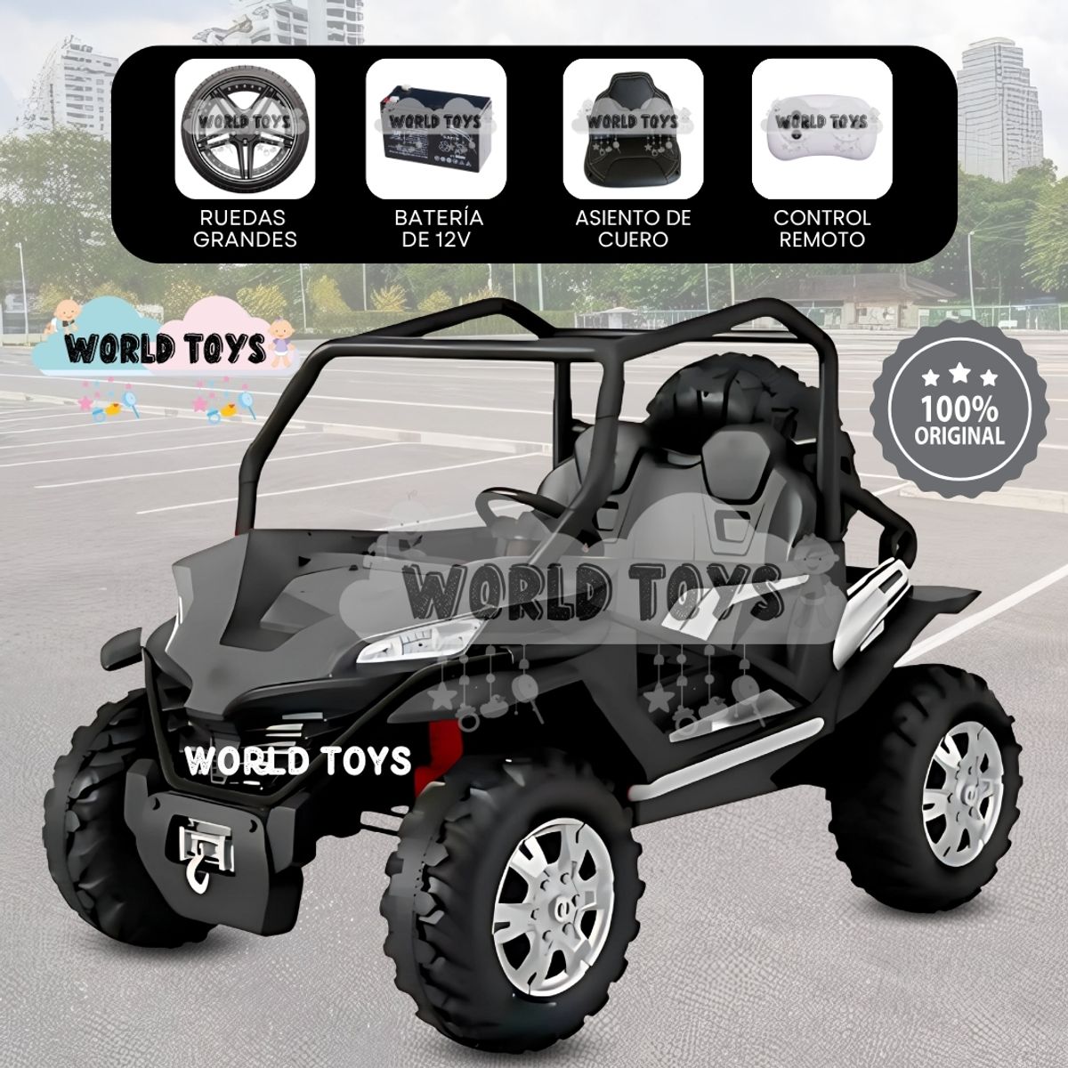 BABY - Carro a Batería 4x4 «RED FALCON» Todo Terreno Black