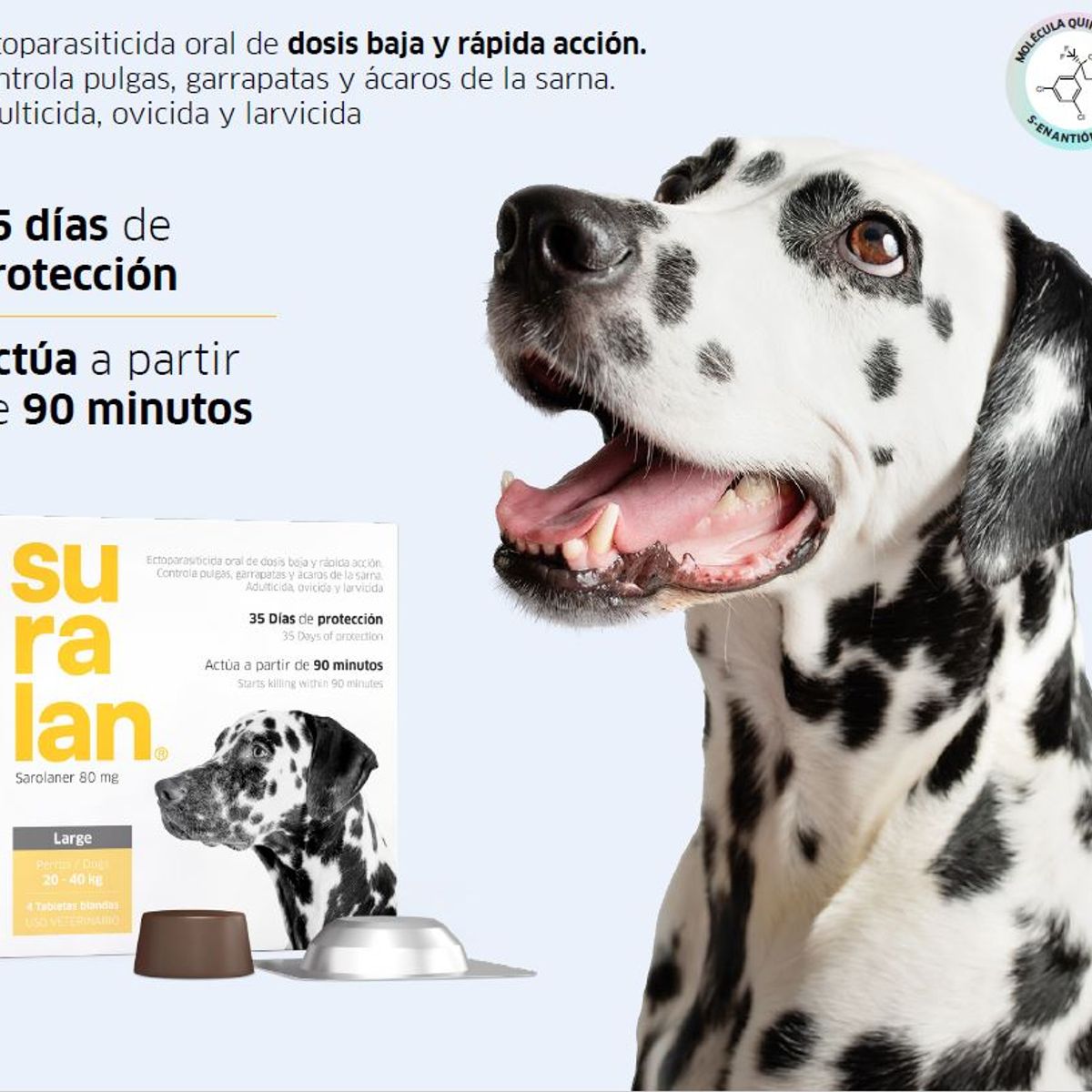 SURALAN - ANTIPULGAS PARA PERROS SURALAN X-LARGE 40 A 60 KG X 1 TAB
