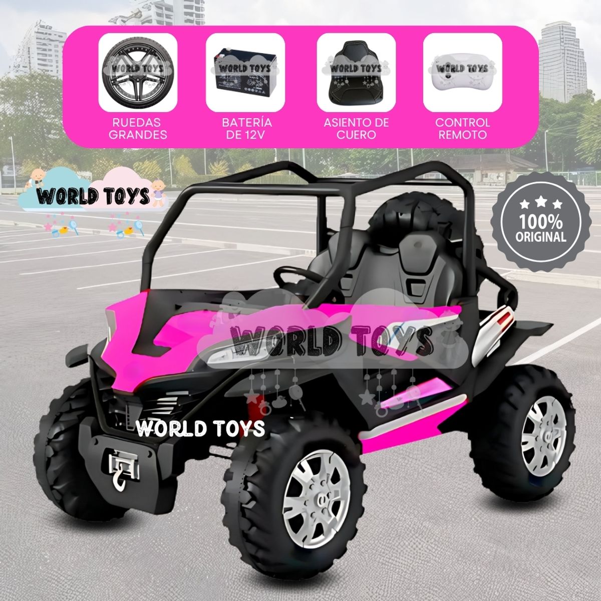 BABY - Carro a Batería 4x4 «RED FALCON» Todo Terreno Pink