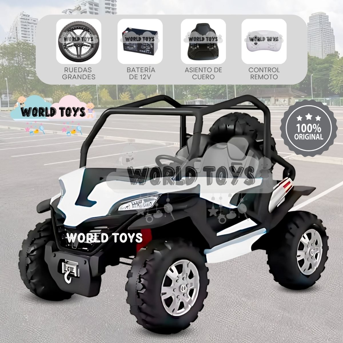 BABY - Carro a Batería 4x4 «RED FALCON» Todo Terreno White