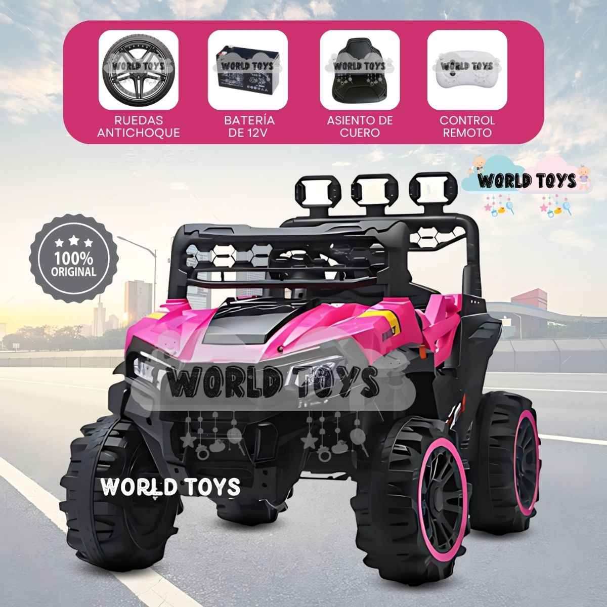 BABY - Carro a Batería 4x4 «MONSTER OFF ROAD» Todo Terreno Pink