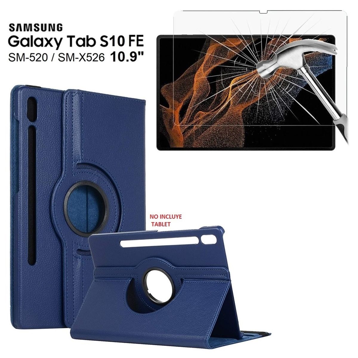GENERICO - Funda Case + Mica de vidrio para Samsung Tab S10 Fe 10.9 SM-X520 X526
