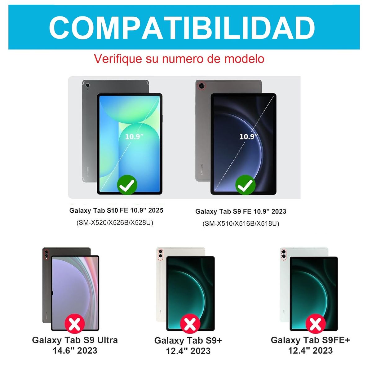 GENERICO - Funda Case + Mica de vidrio para Samsung Tab S10 Fe 10.9 SM-X520 X526