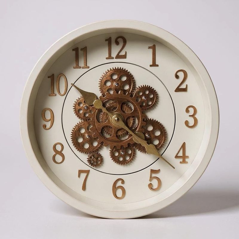 GENERICO - Reloj de Pared Analógico con Engranajes a la Vista