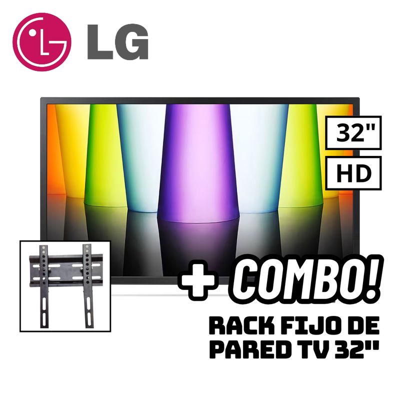 LG - TELEVISOR LG 32 SMART TV WEBOS HUB HD LED - 32LQ600BPSA + RACK FIJO
