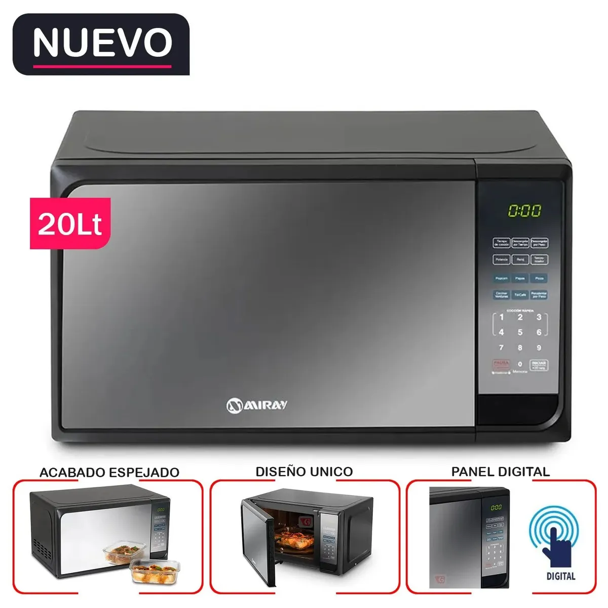 MIRAY - HORNO MICROONDAS MIRAY 20L - HMM-20N