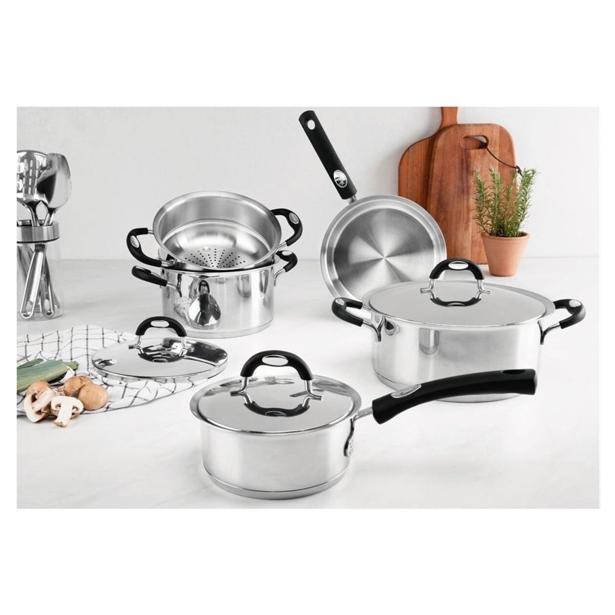 TRAMONTINA - JUEGO DE OLLAS DUO SILICONE 10 PIEZAS TRAMONTINA