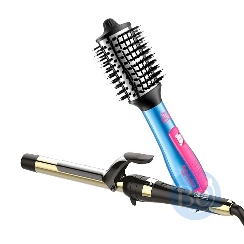 BABYLISS PRO - Combo BabylissPRO Cepillo Eléctrico de72mm y Rizador BGT100PE de 25mm