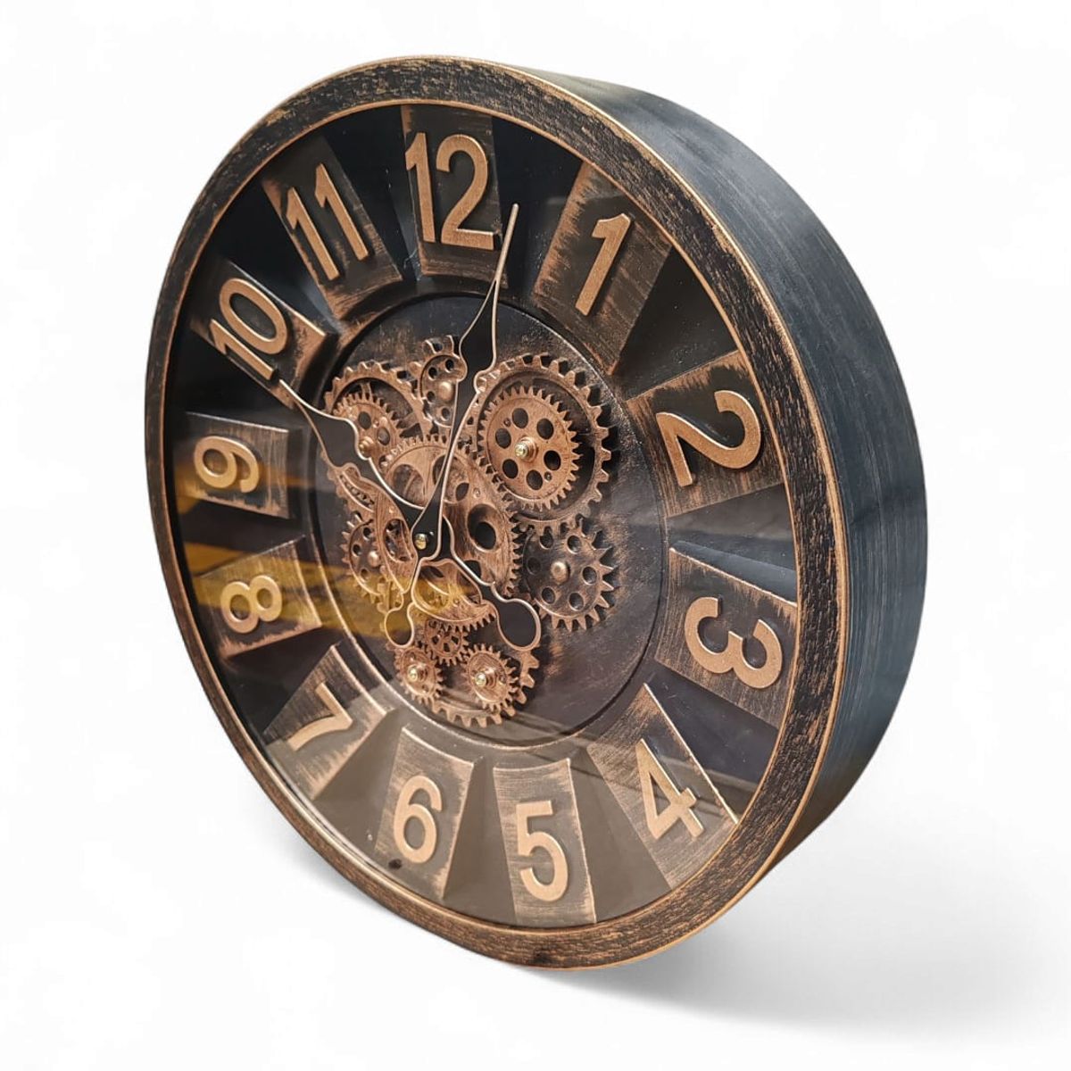 GENERICO - Reloj de Pared Analógico con Engranajes a la Vista
