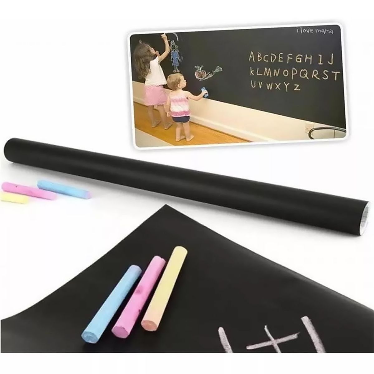 GENERICO - Pizarra Adhesiva De Vinilo Negro Para Pared - 45 x 200 cm