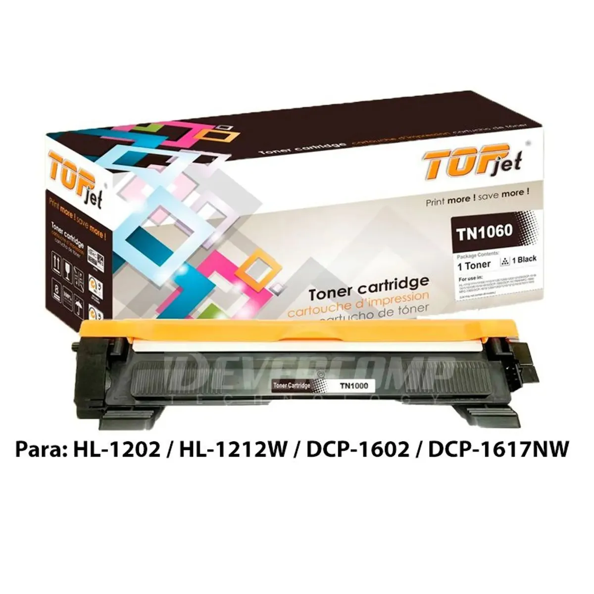 BROTHER - Toner compatible TN-1060 para HL1202 HL1212W 1602 1617NW
