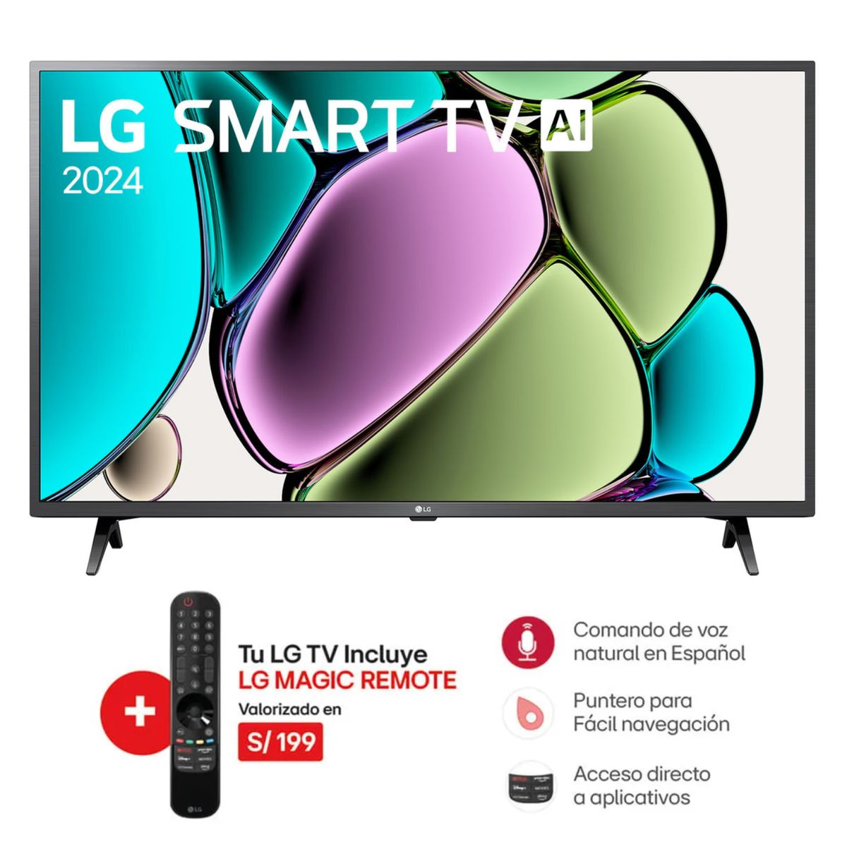LG - Televisor LG 43 Full HD LED Smart TV WebOS 43LR6000 + control magic