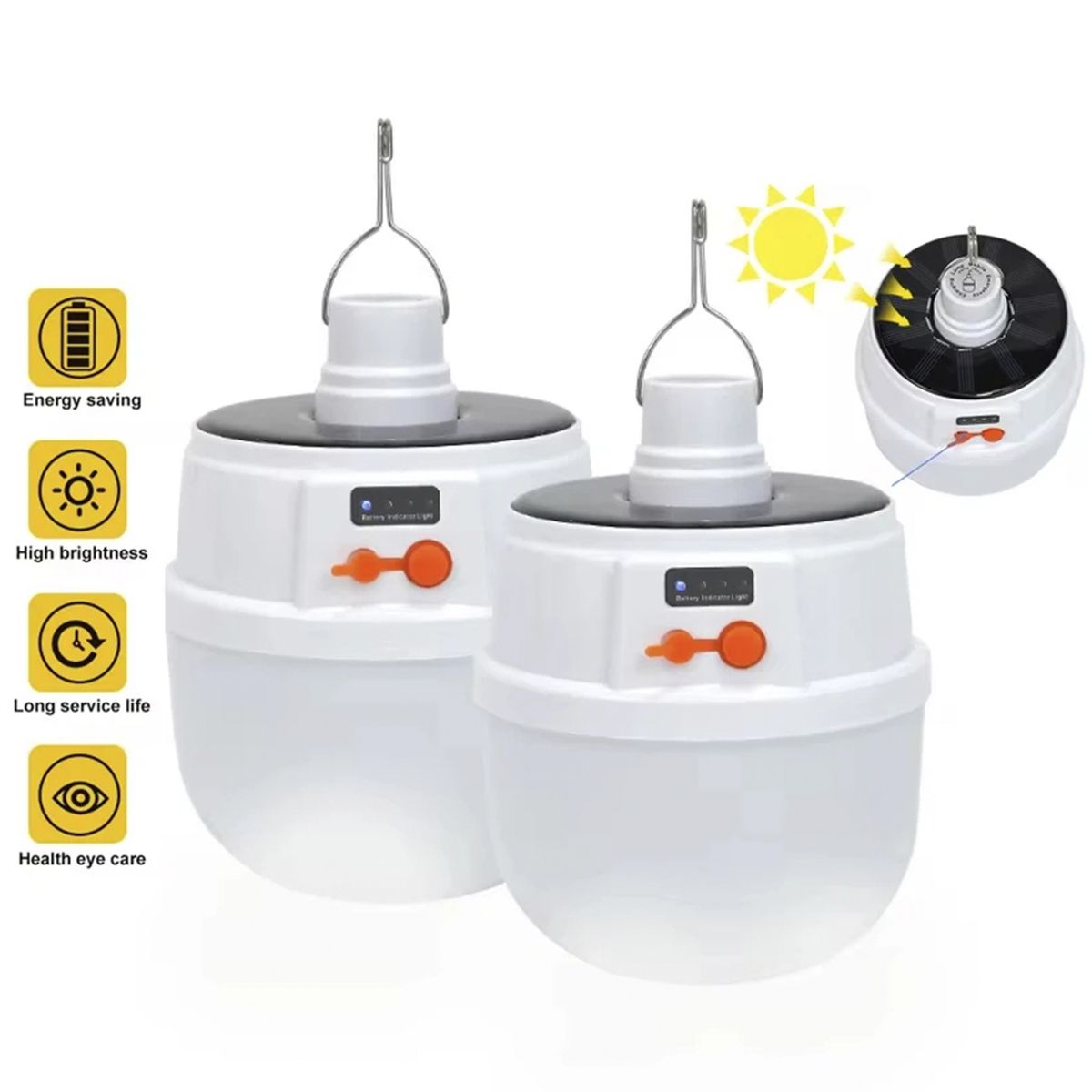 GENERICO - Foco Lámpara Led Portátil Recargable con Luz Solar