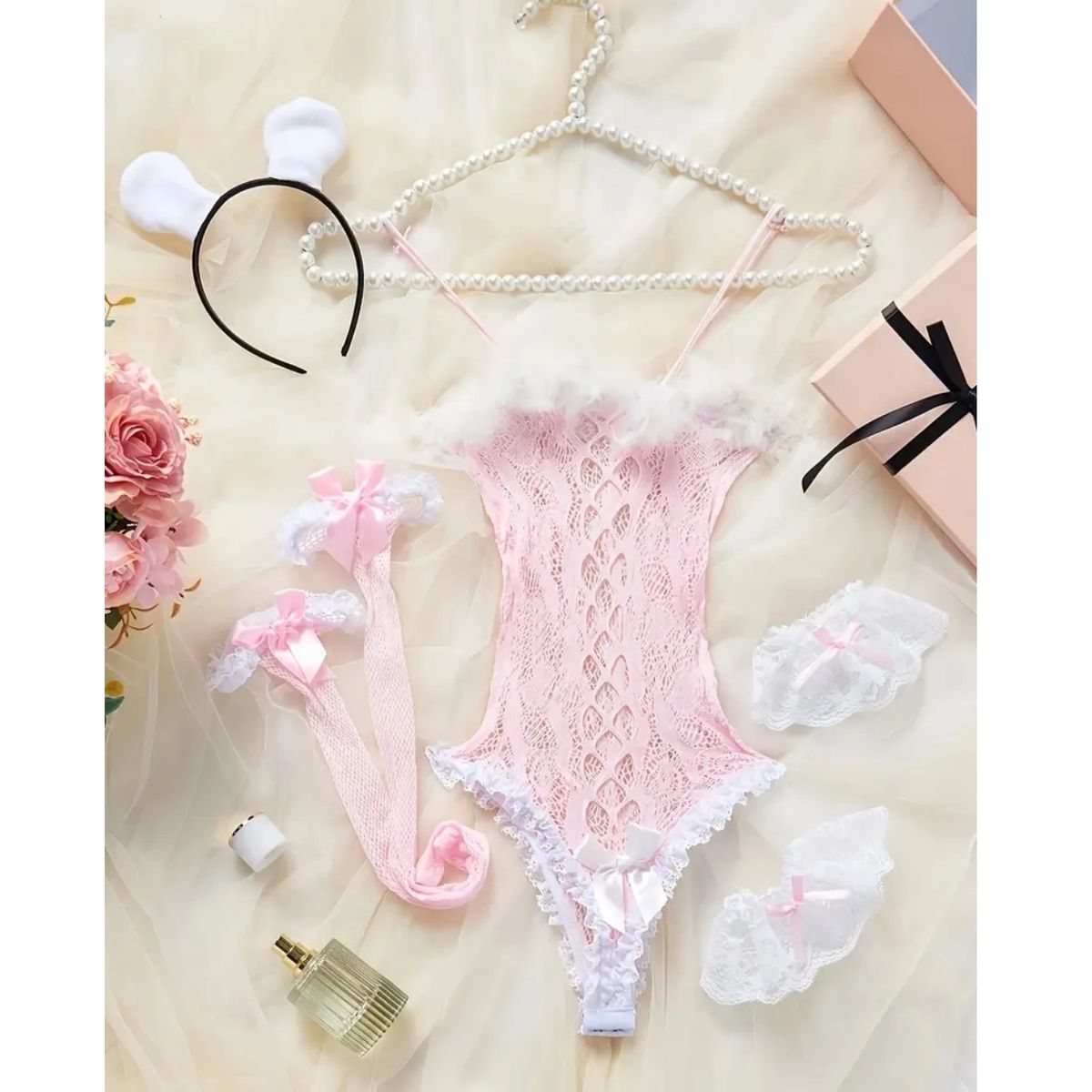 GENERICO - LENCERIA MALLA  CORPORAL CATSUIT CONEJITA