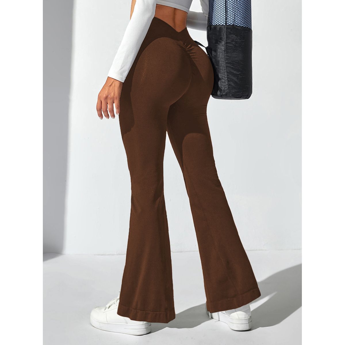 GENERICO - Leggins Flare Palazo Deportivo con Efecto Push-Up