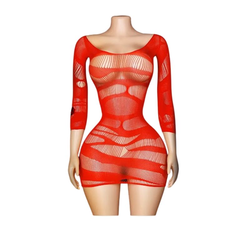 GENERICO - LENCERIA MALLA  CORPORAL CATSUIT VESTIDO