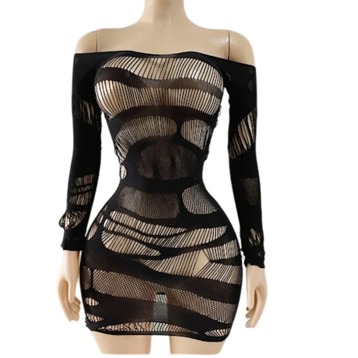 GENERICO - LENCERIA MALLA  CORPORAL CATSUIT VESTIDO