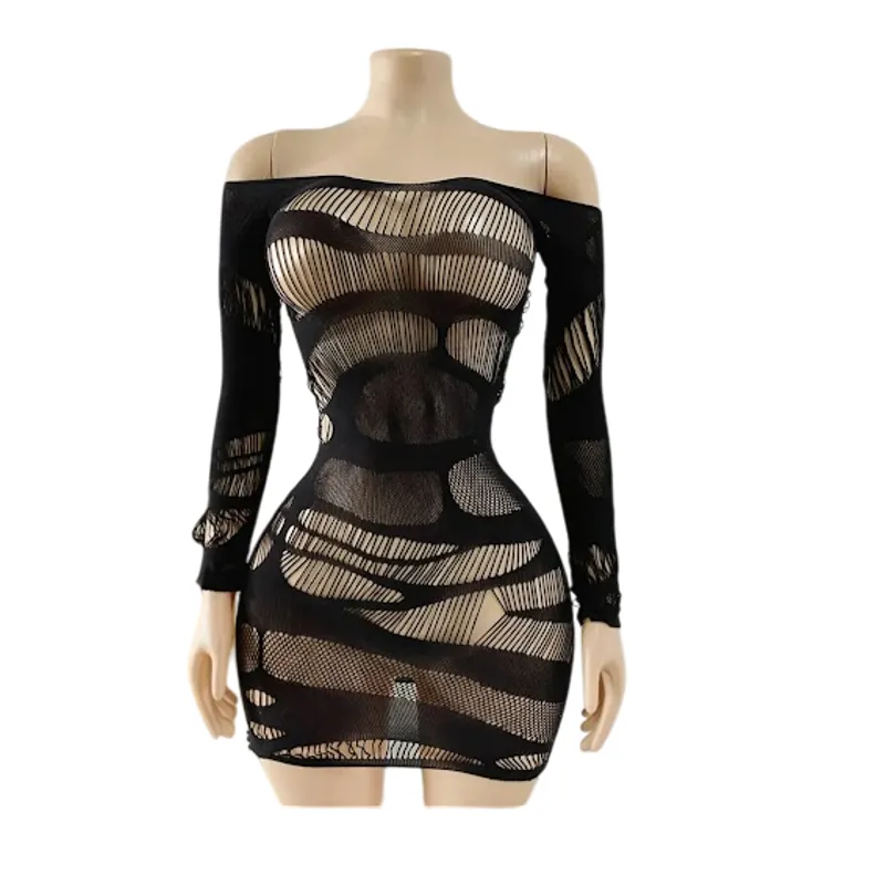 GENERICO - LENCERIA MALLA  CORPORAL CATSUIT VESTIDO