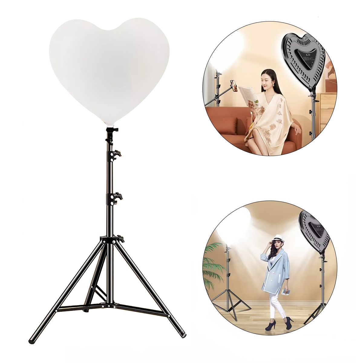 GENERICO - Panel de Luz Led Diseño de Corazón RI-500 Tripode 21m Control Remoto