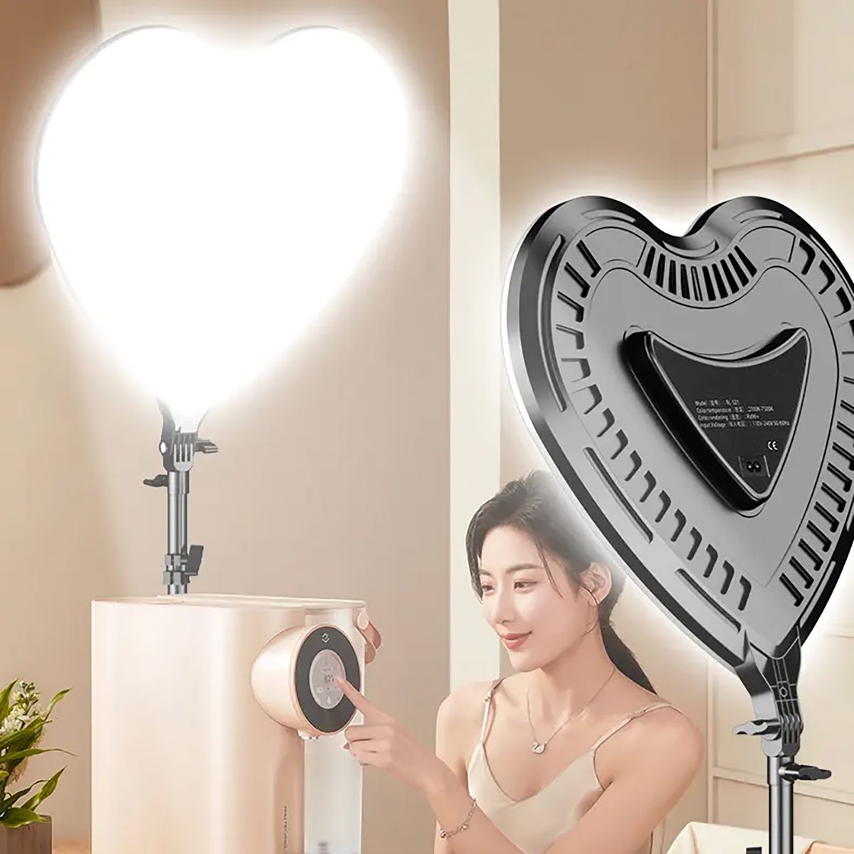 GENERICO - Panel de Luz Led Diseño de Corazón RI-500 Tripode 21m Control Remoto