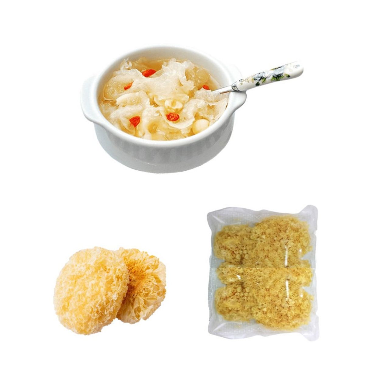 GENERICO - Hongos Seco Blanco Tremella Fuciformis 100gr Hongo de Nieve