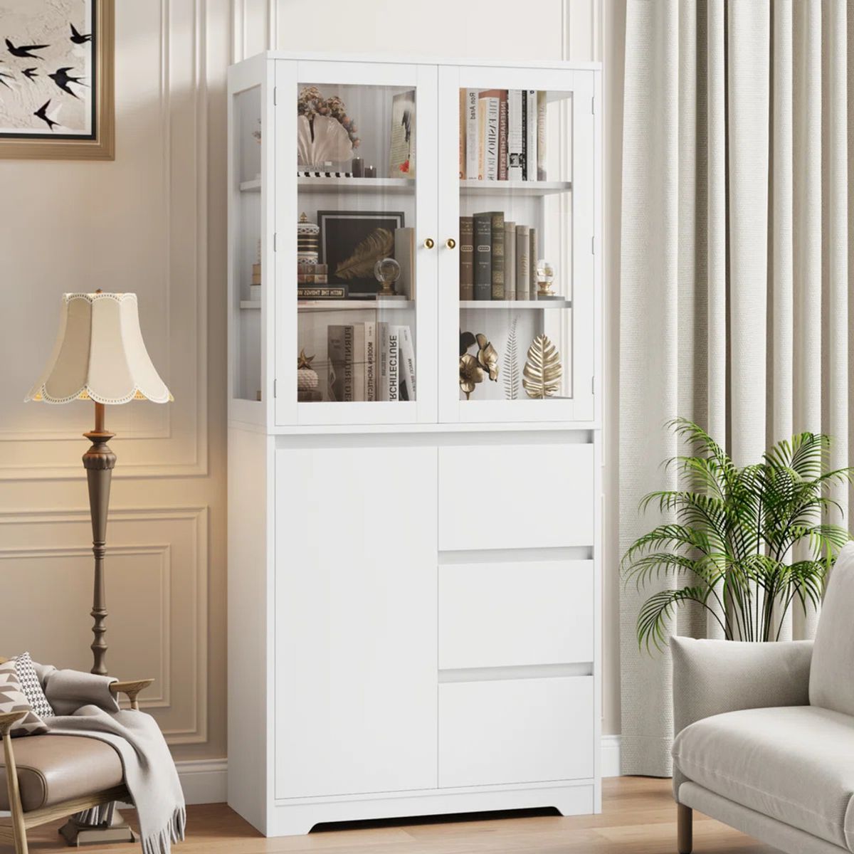 R&R MUEBLES - Vitrina Moderna Rinka Blanco R&R MUEBLES