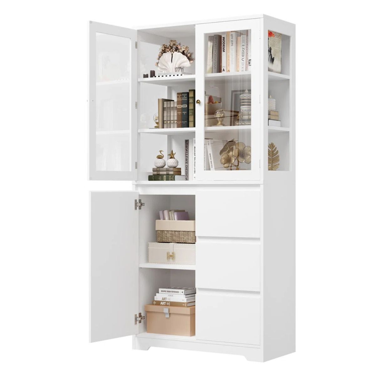 R&R MUEBLES - Vitrina Moderna Rinka Blanco R&R MUEBLES