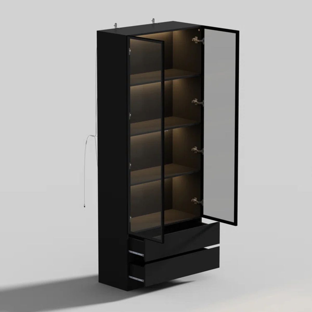 R&R MUEBLES - Vitrina Moderna Harutora Negro R&R MUEBLES