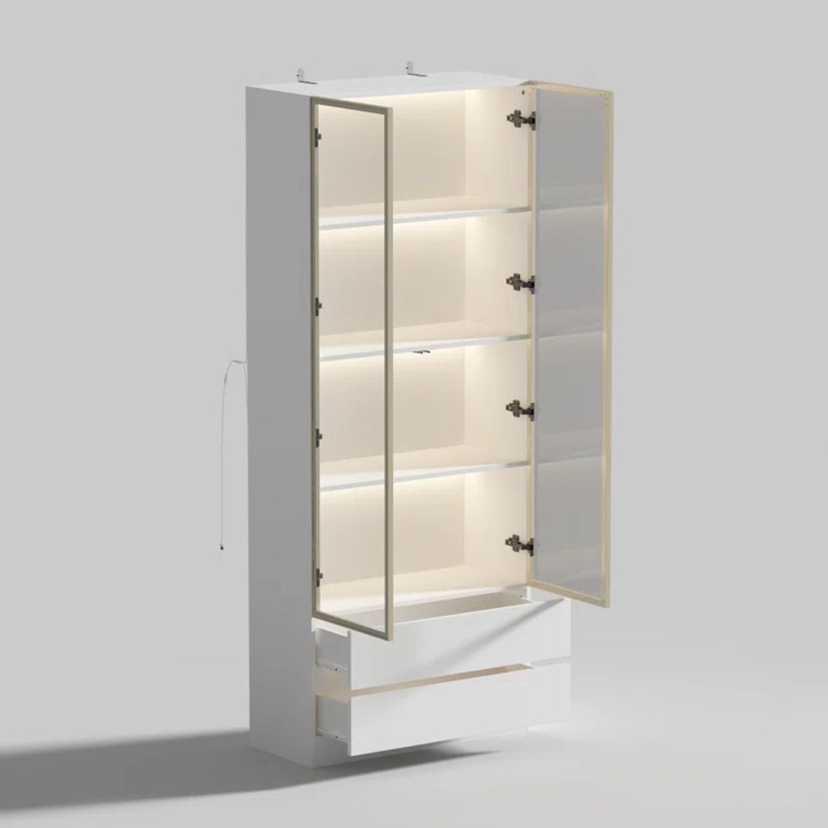 R&R MUEBLES - Vitrina Moderna Harutora Blanco R&R MUEBLES