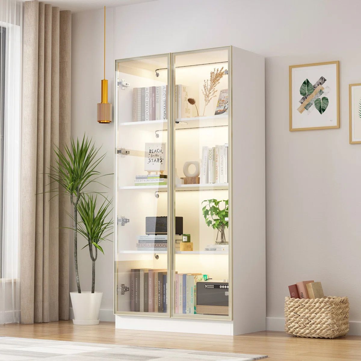 R&R MUEBLES - Vitrina Moderna Oka Blanco R&R MUEBLES