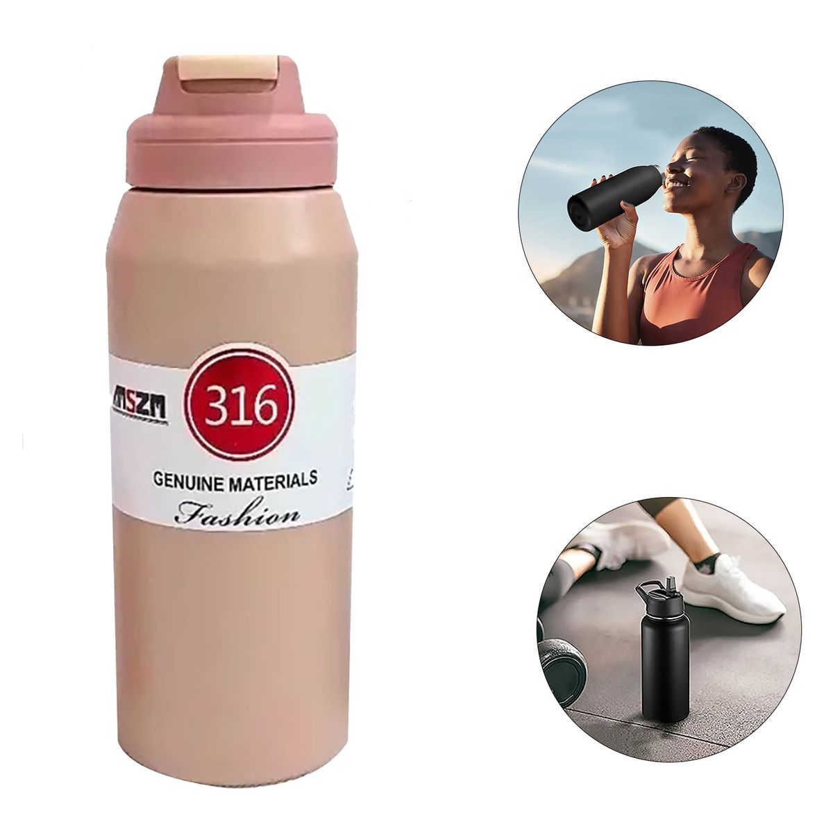 GENERICO - Botella Térmica Tomatodo de Acero Inoxidable 800 ml Beige