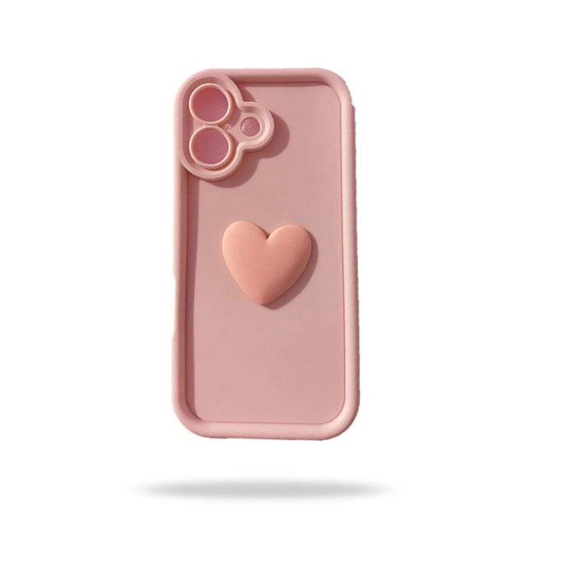 GENERICO - case Funda de silicona con corazon para Iphone 16