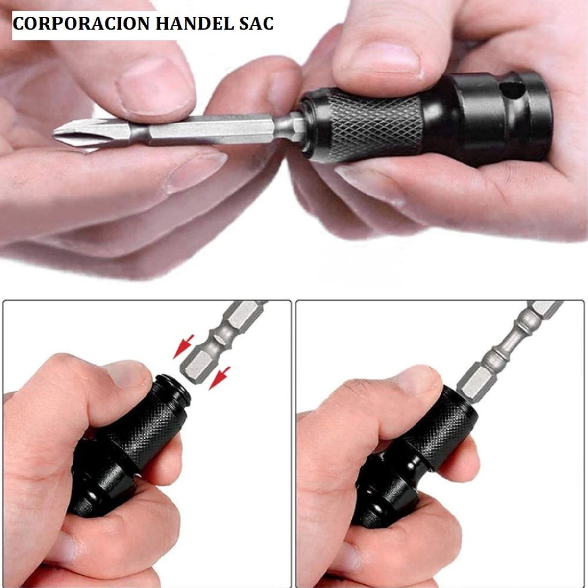 XTD - Adaptador de llave de impacto de ½ a atornillador de impacto ¼