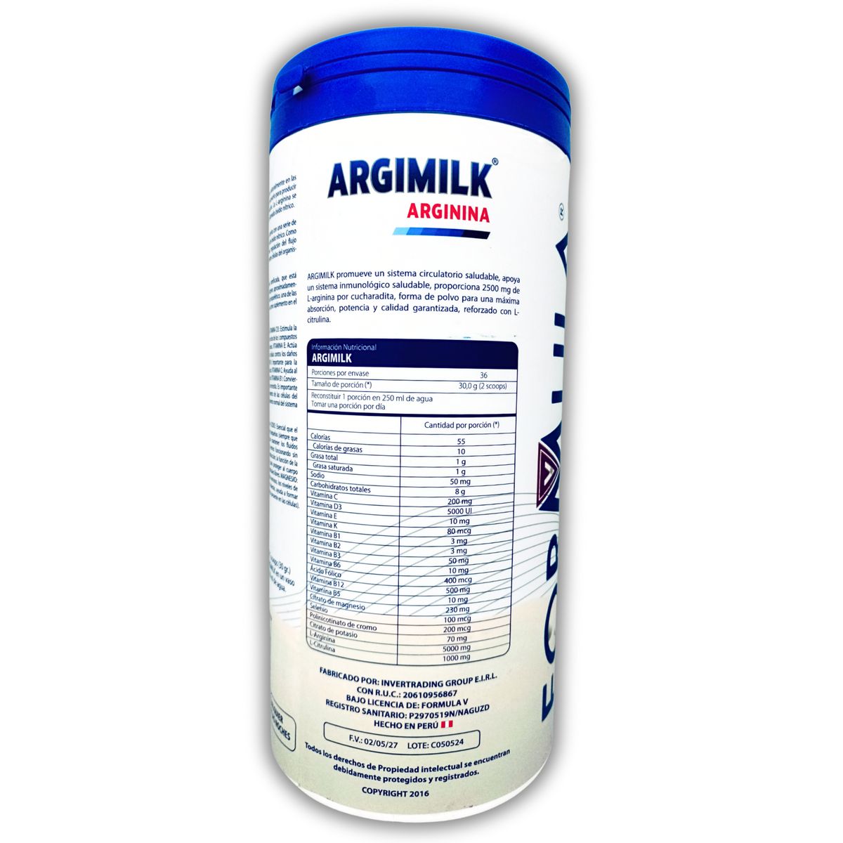 GENERICO - ARGININA 5000 mg ARGININE + CITRULINA + VITAMINAS 1.1 KILO FORMULA V