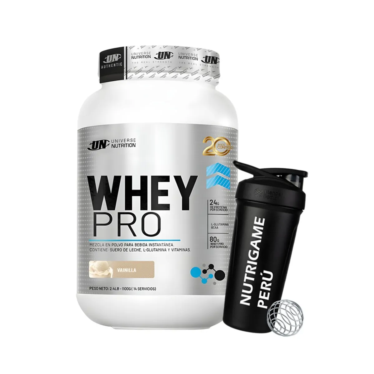 UNIVERSE NUTRITION - WHEY PRO 1,1 Kg Proteína Whey Sabor VAINILLA +SHAKER - Tienda Física
