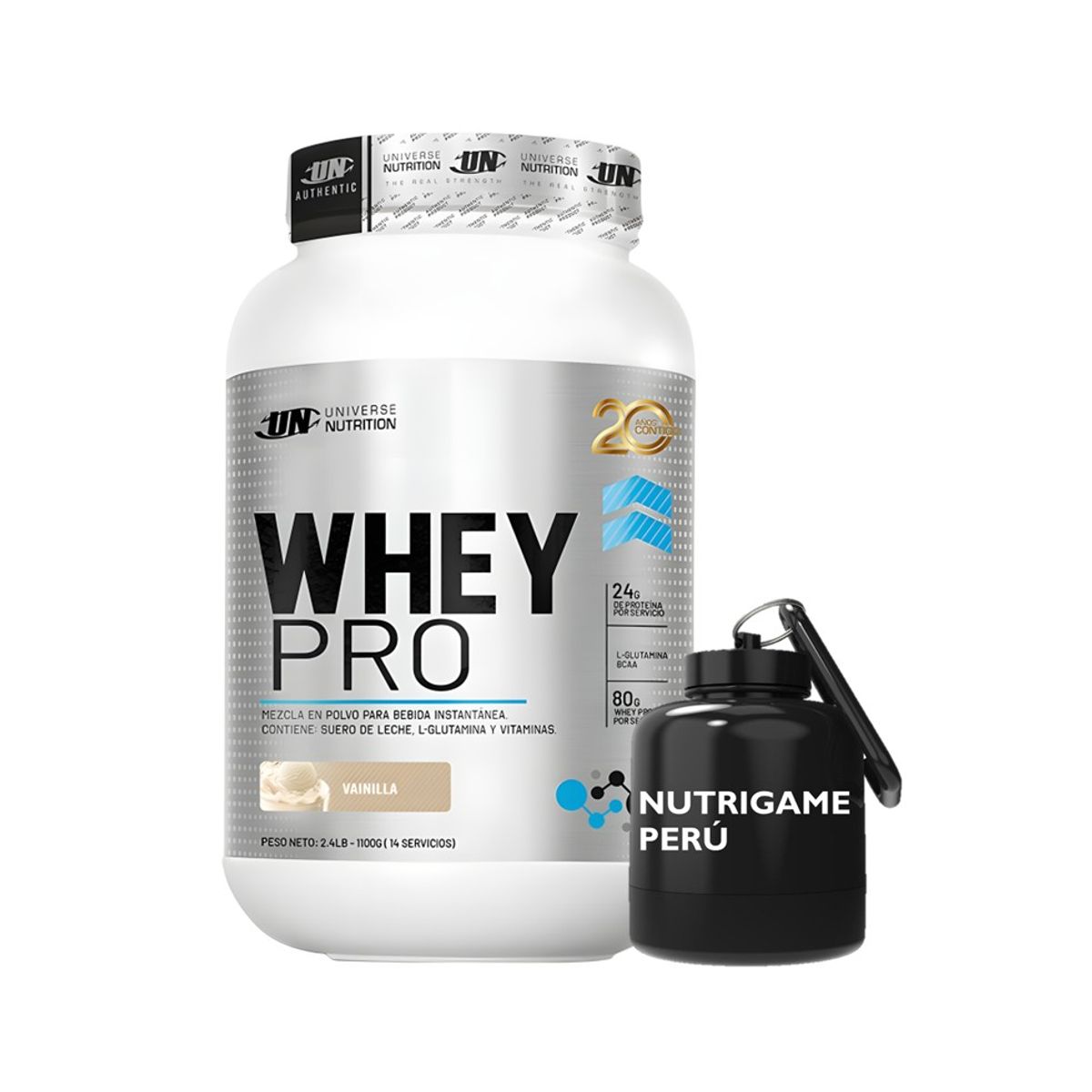 UNIVERSE NUTRITION - WHEY PRO 1,1 Kg Proteína Whey Sabor VAINILLA +PORTA - Tienda Física